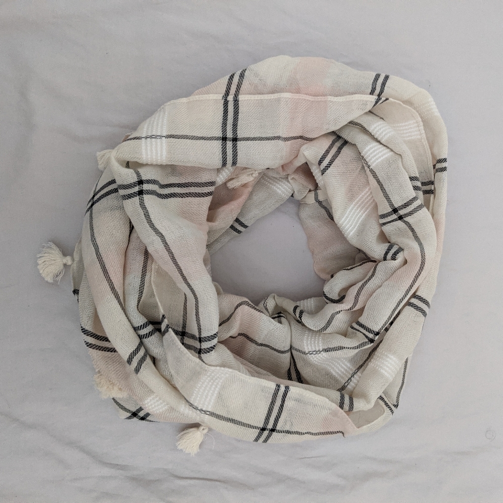 Plaid infinity scarf